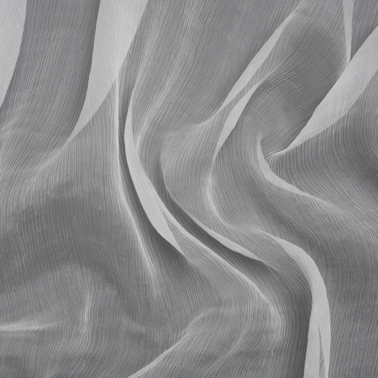 1 Yard Lightweight White Silk Chiffon Fabric 53" Wide Crinkled Fabric for Flowing Dresses & Blouses